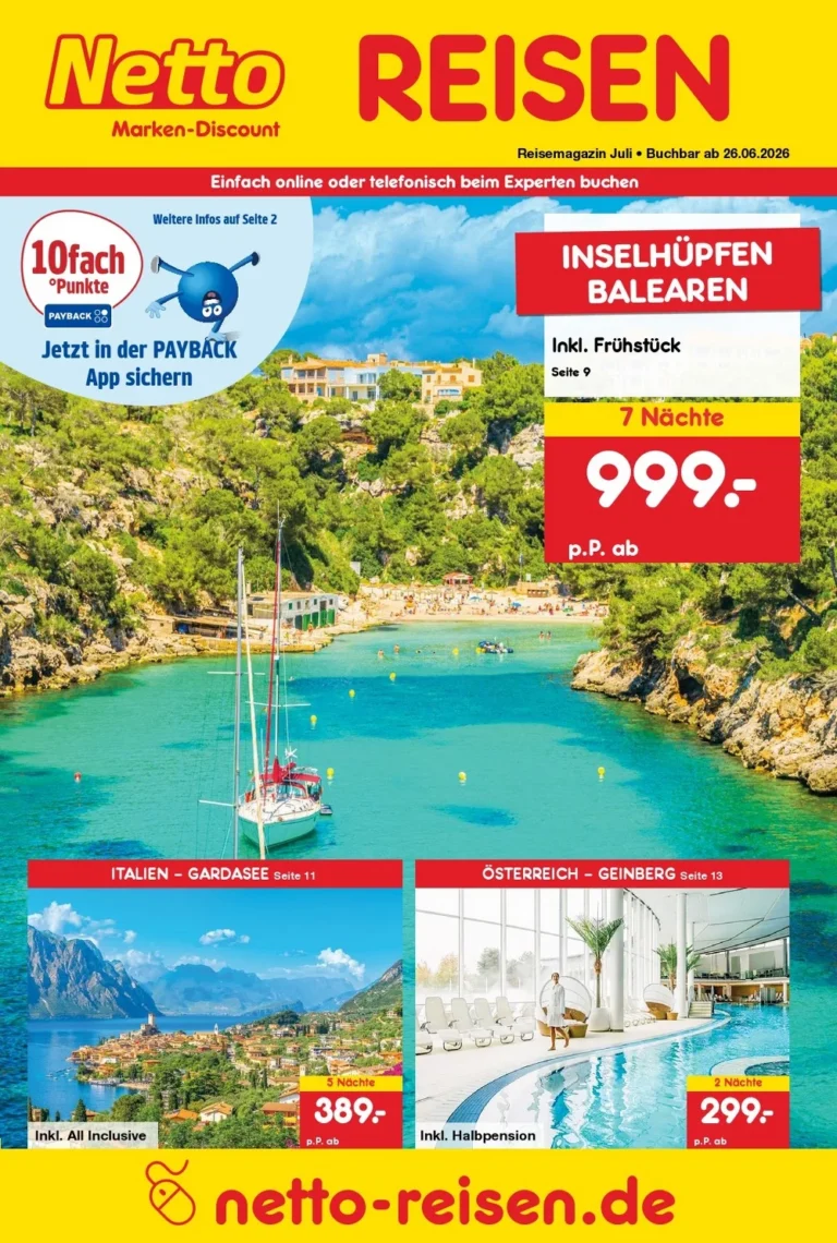 netto marken reisen prospekt juli