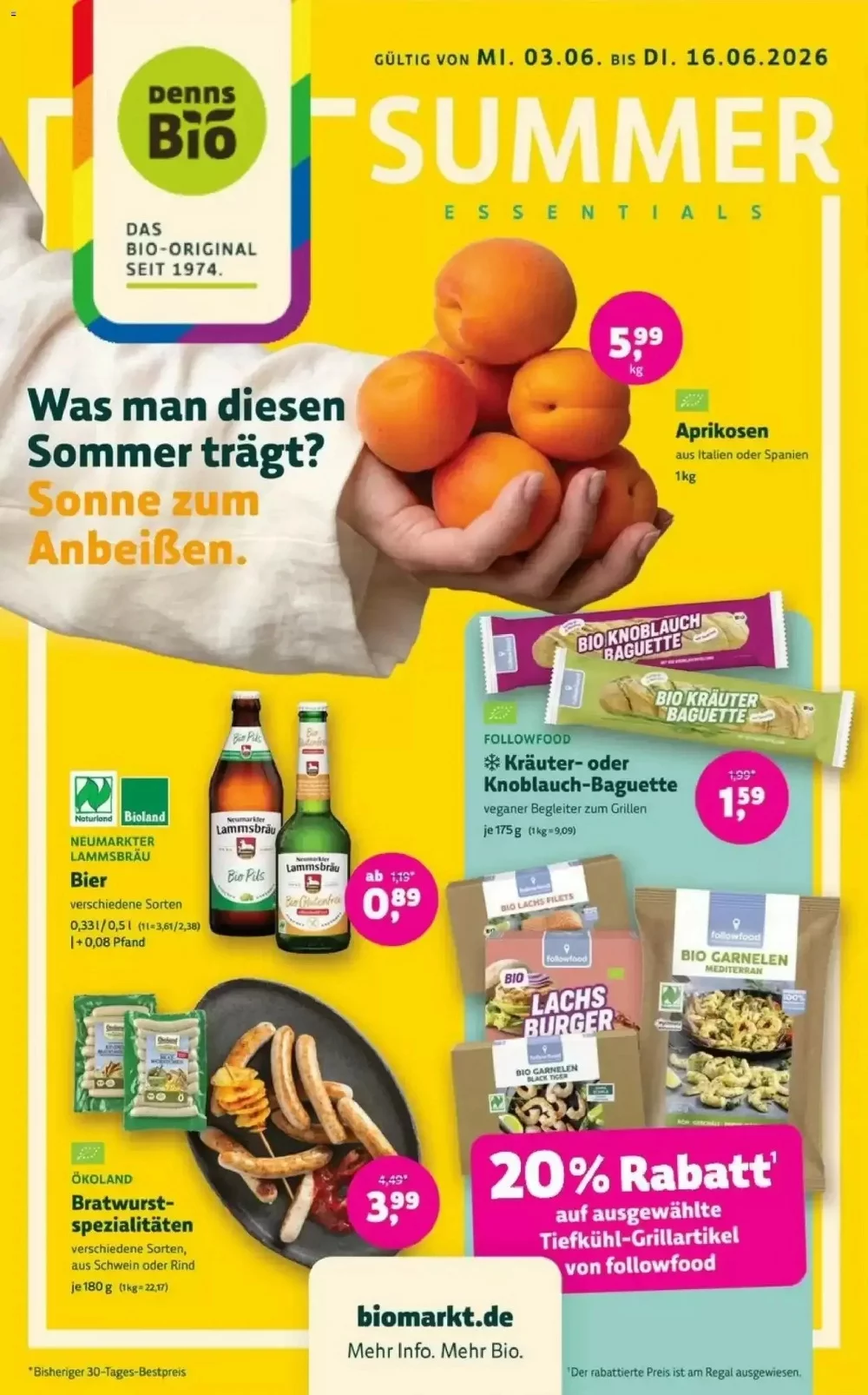 Denn's Biomarkt Prospekt Aktuell ab 03.06.2026 | Nächste Woche Online Blättern 1 denns biomarkt prospekt kw-23-24