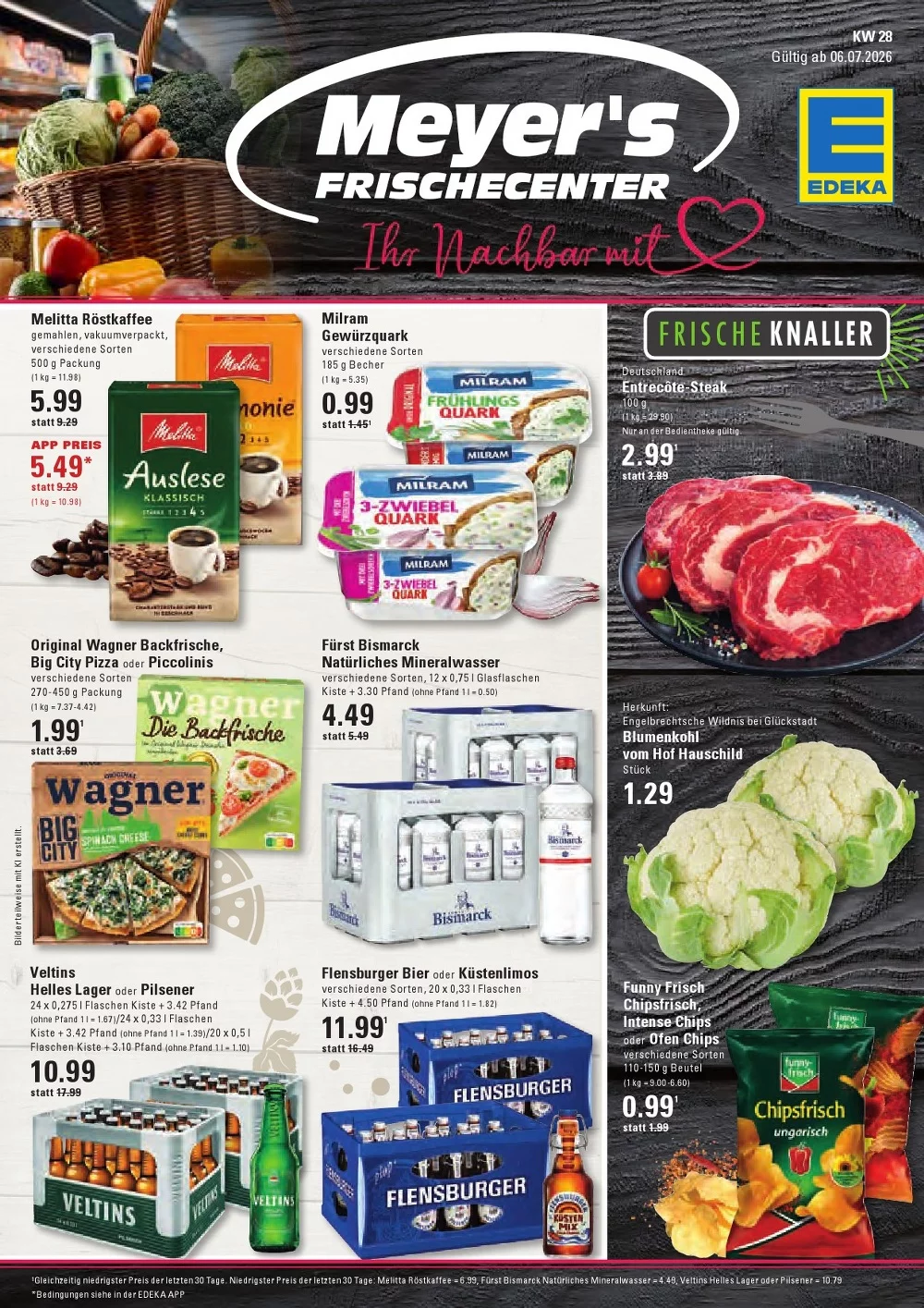 Edeka Meyer’s Frischecenter Prospekt Aktuell ab 20.07.2026 | Nächste Woche Online Blättern 1 edeka meyers prospekt kw-28