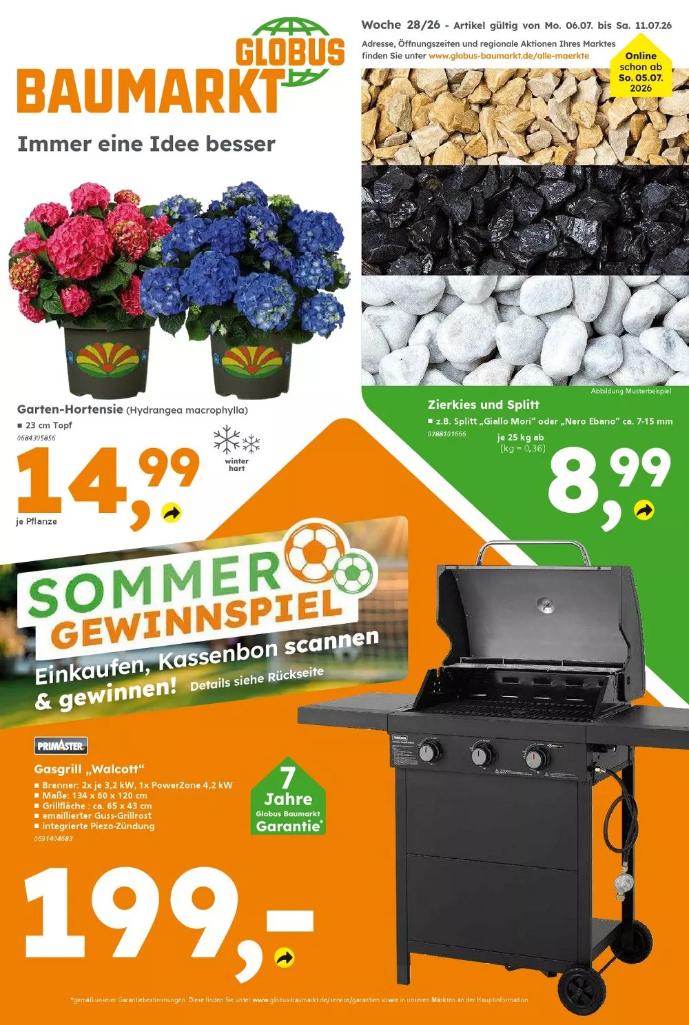 Globus Baumarkt Prospekt Aktuell ab 20.07.2026 | Nächste Woche Online Blättern 1 globus baumarkt prospekt kw28 neu