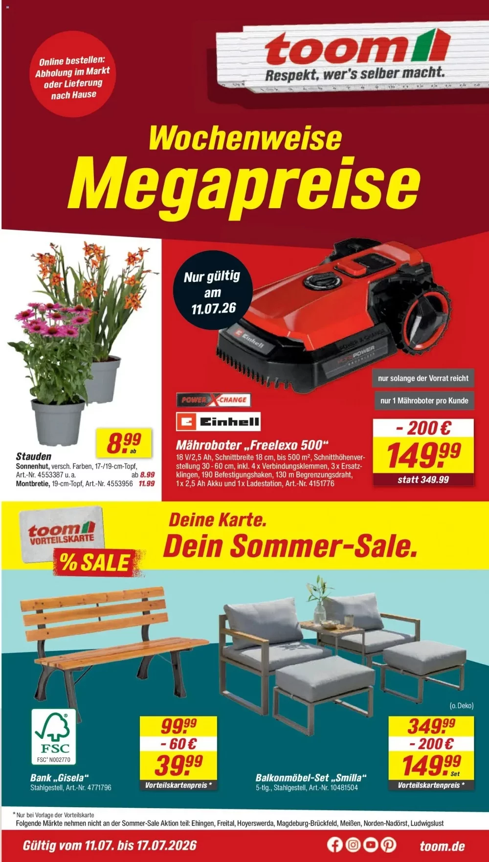 Toom Baumarkt Prospekt Aktuell ab 25.07.2026 | Nächste Woche Online Blättern 1 toom baumarkt prospekt kw-29