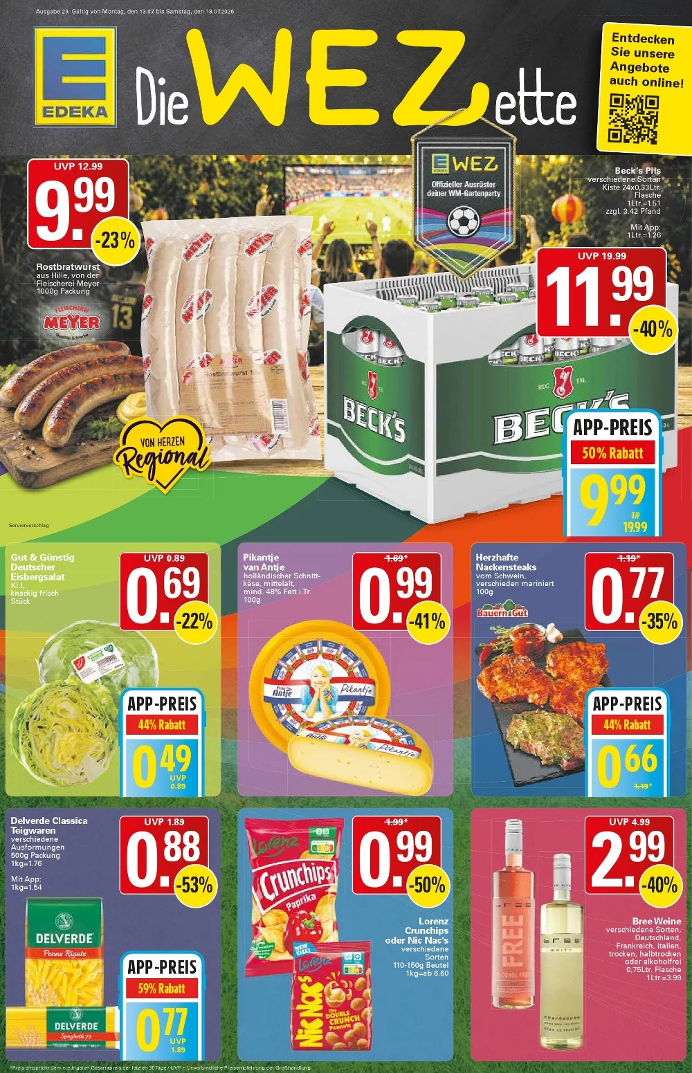 WEZ Prospekt Aktuell ab 27.07.2026 | Nächste Woche Online Blättern 1 wez prospekt kw-29