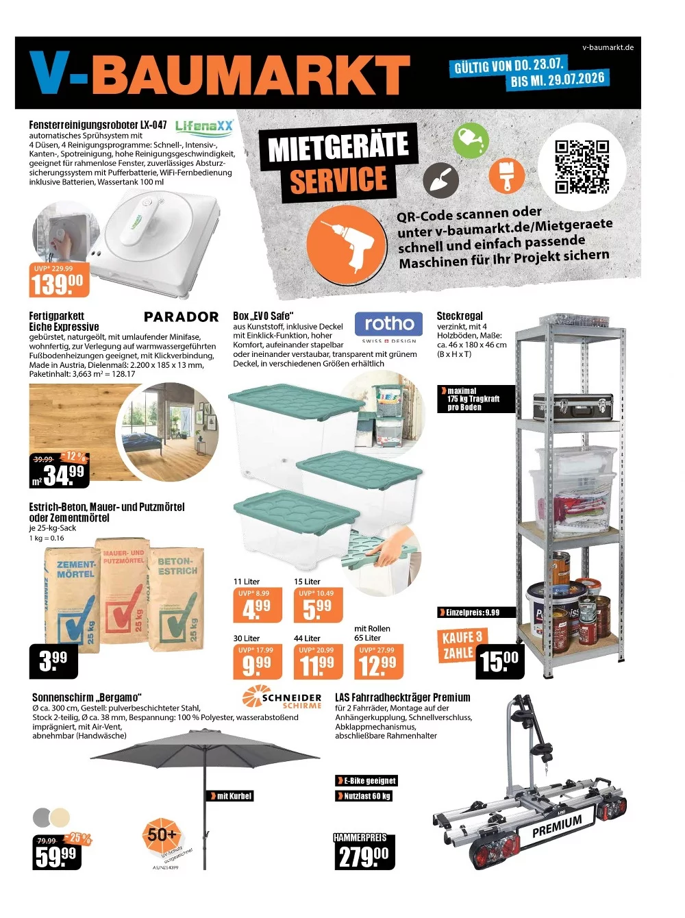 V-Baumarkt Prospekt Aktuell ab 23.07.2026 | Nächste Woche Online Blättern 1 v baumarkt prospekt kw-30
