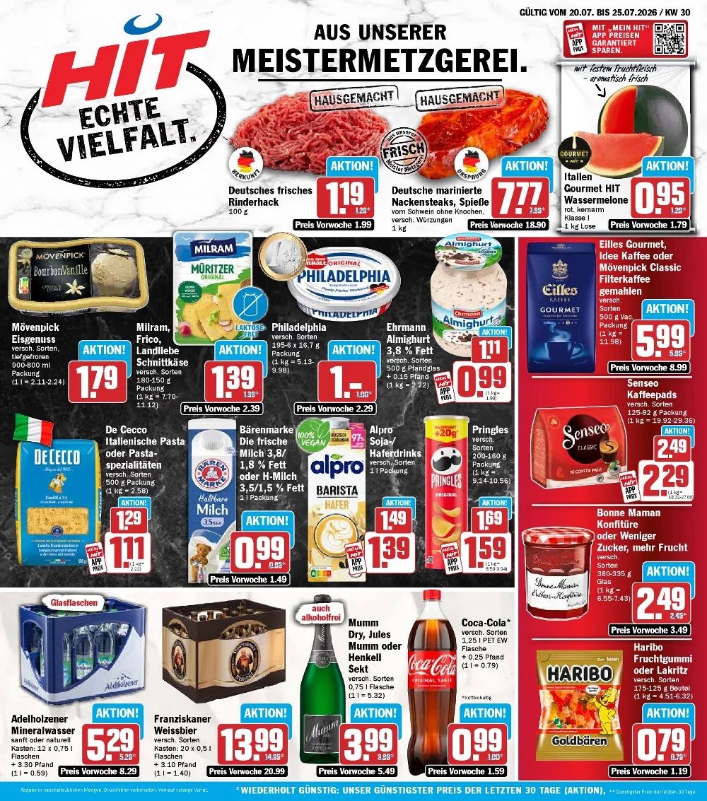 HIT Prospekt Aktuell ab 20.07.2026 | Nächste Woche Online Blättern 1 hit prospekt kw-30