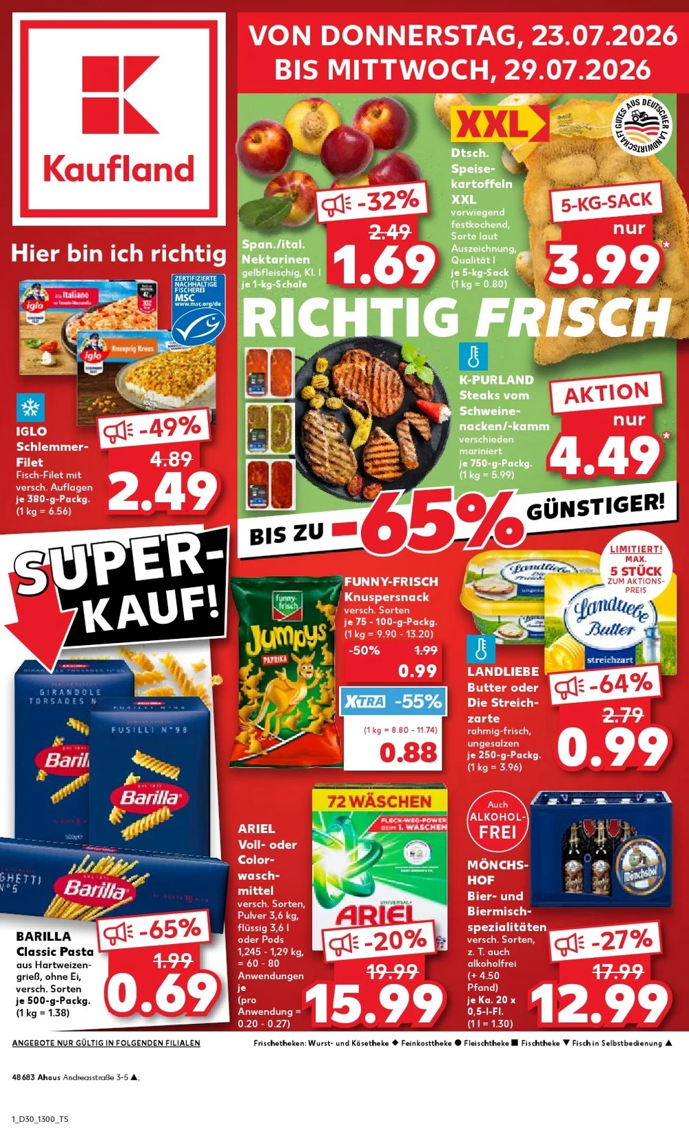 Kaufland Prospekt Aktuell ab 23.07.2026 | Nächste Woche Online Blättern 1 kaufland prospekt kw-30