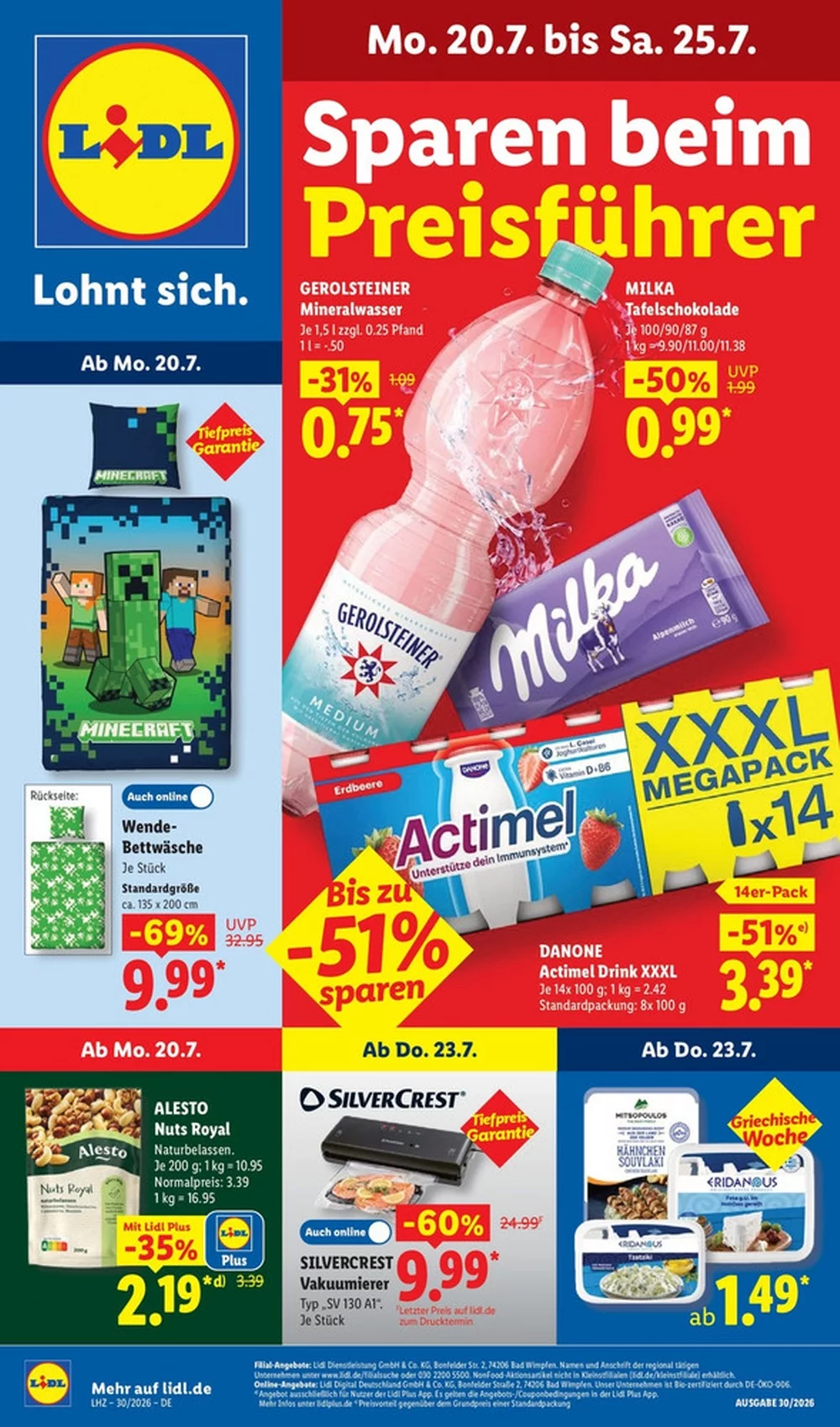 Lidl Prospekt ab 20.07.2026 | Nächste Woche Online Blättern 1 lidl prospekt kw-30