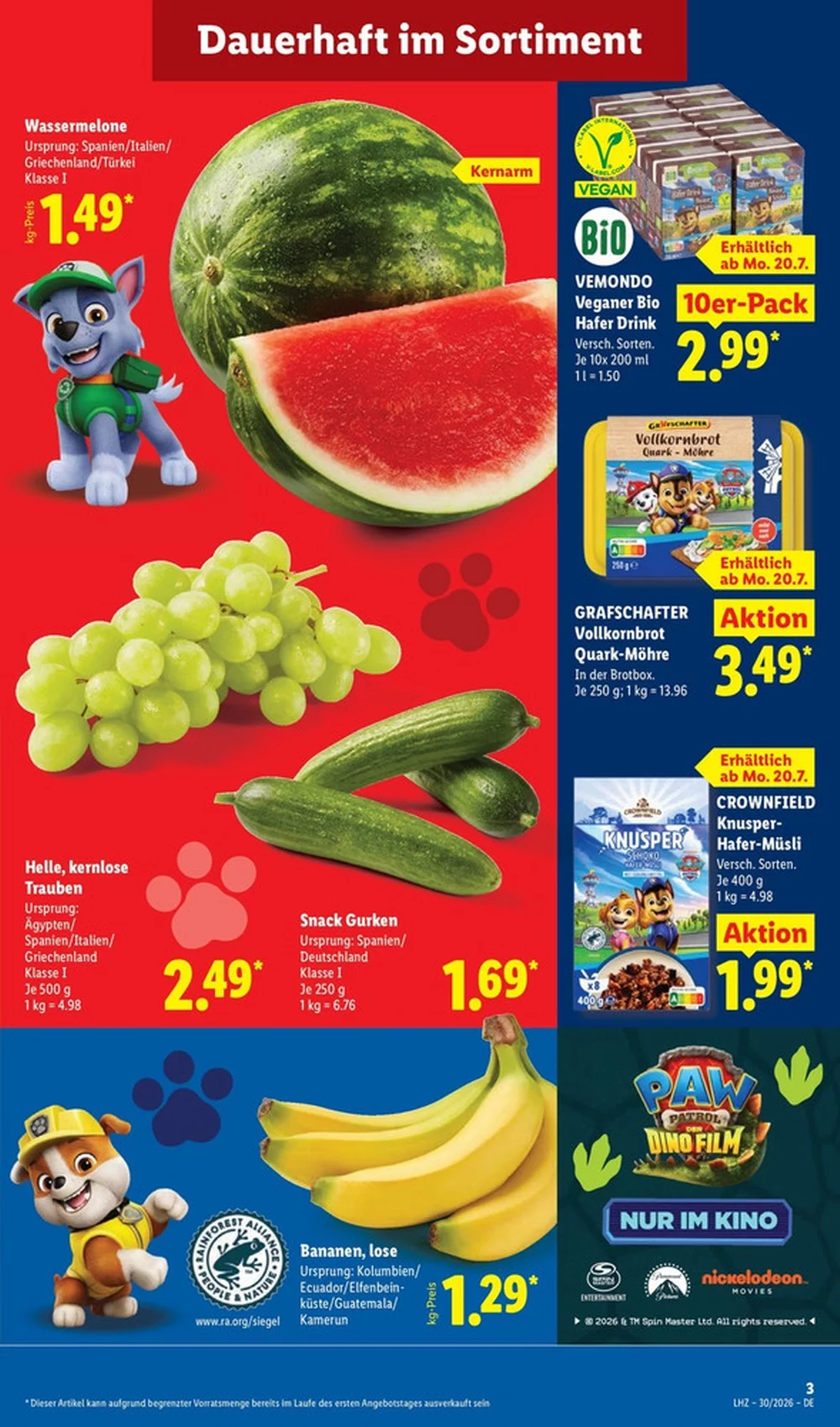 Lidl Prospekt ab 20.07.2026 | Nächste Woche Online Blättern 3 lidl prospekt juli 20 26 3