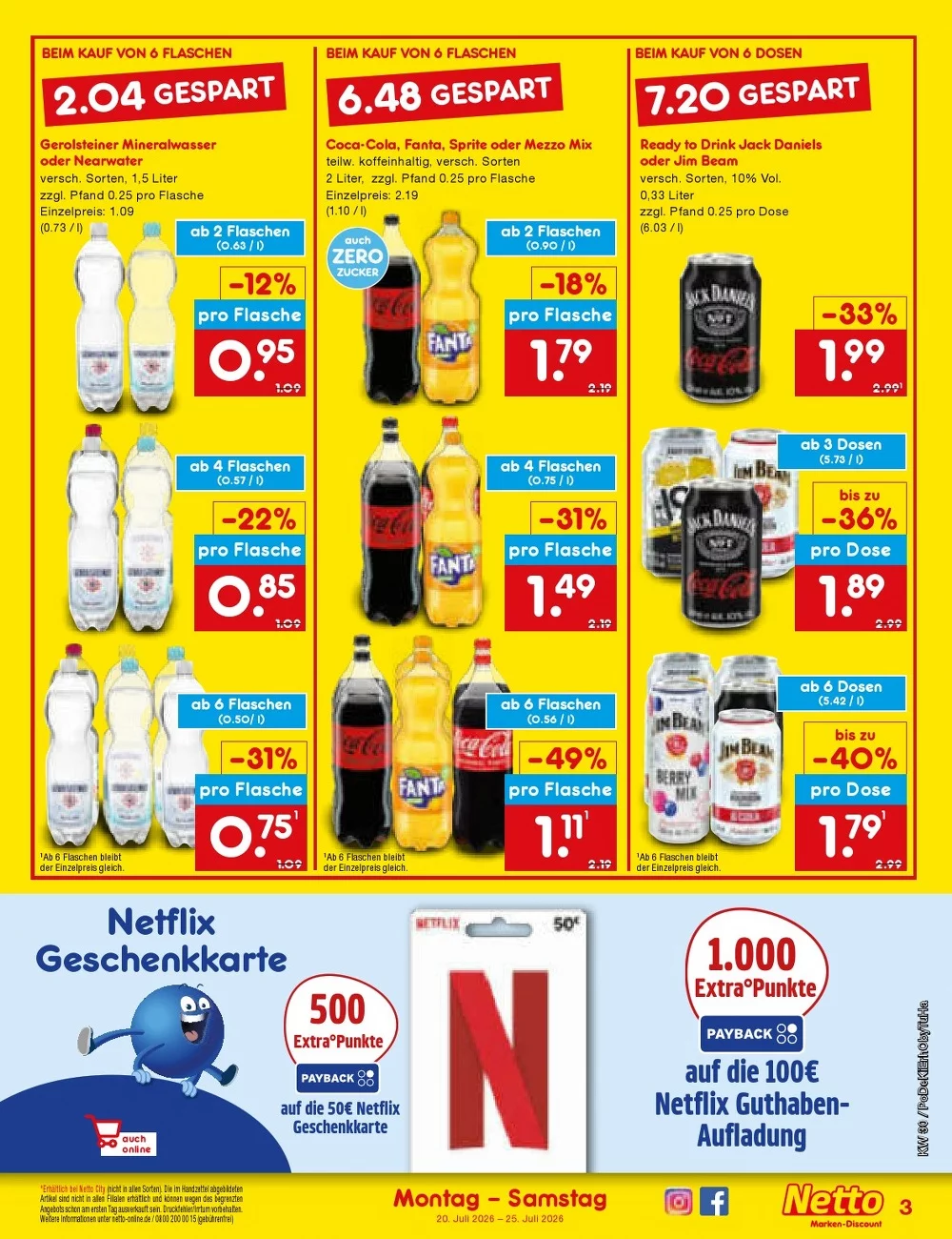 Netto Marken-Discount Prospekt 20.07.2026 | Nächste Woche Online Blättern 3 netto marken prospekt juli 20 25 3