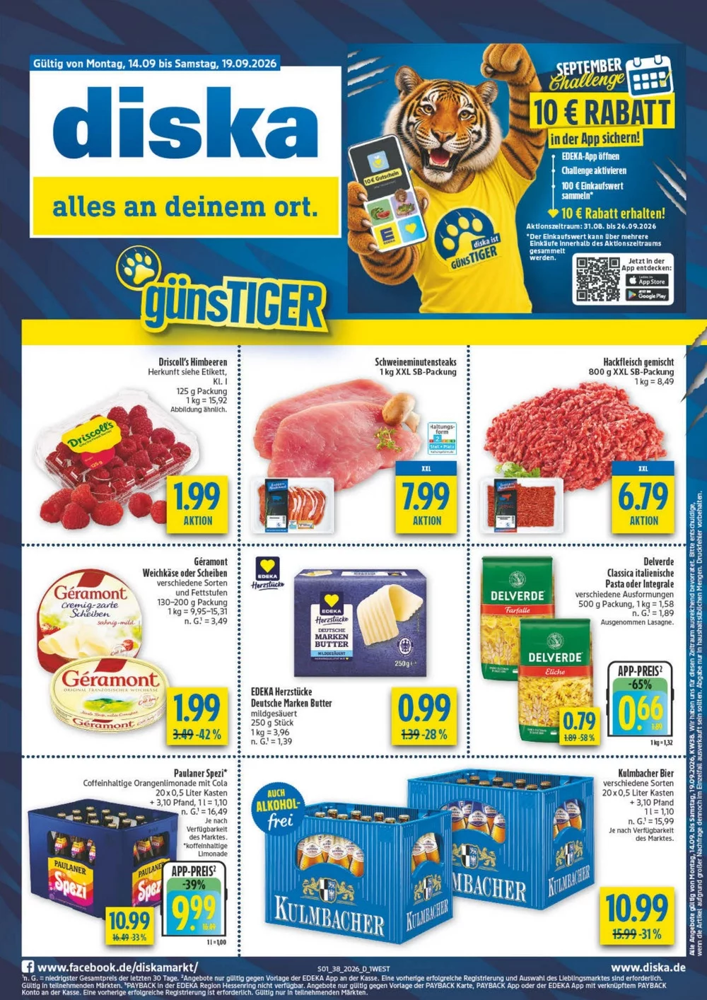 Diska Prospekt Neu Aktuell ab 14.09.2026 | Nächste Woche Online Blättern 1 diska prospekt kw-38