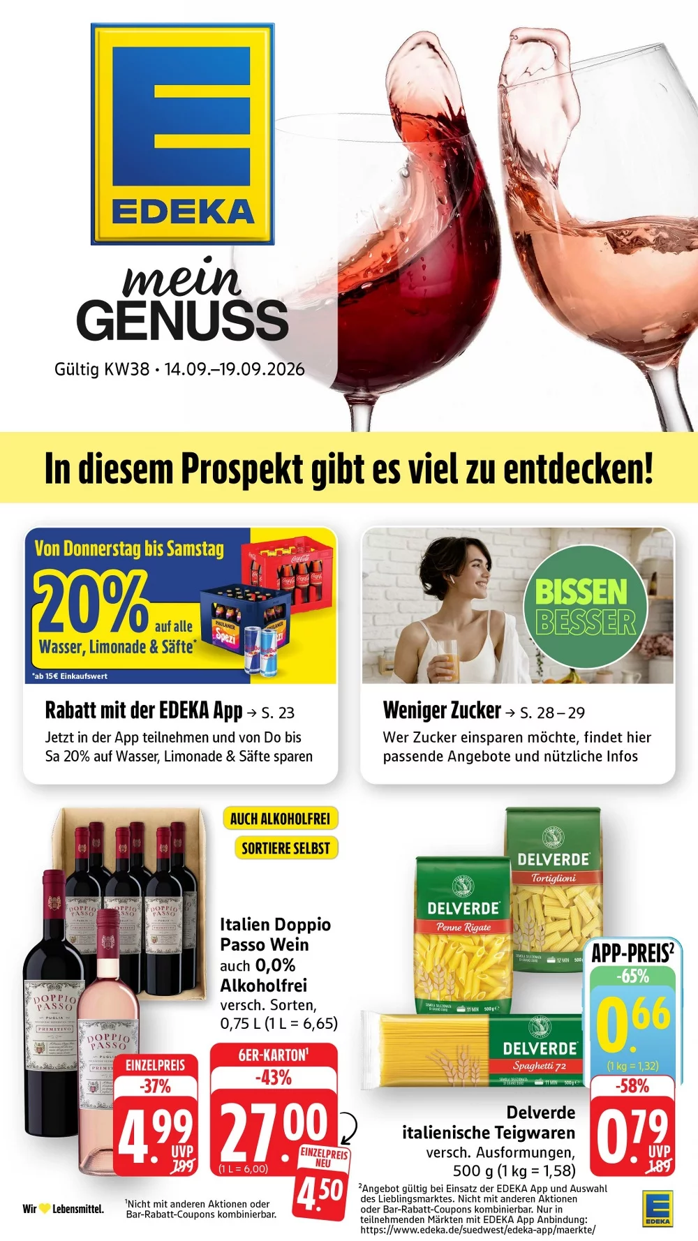 Edeka Südwest Prospekt Aktuell ab 14.09.2026 | Nächste Woche Online Blättern 1 edeka südwest prospekt kw-38