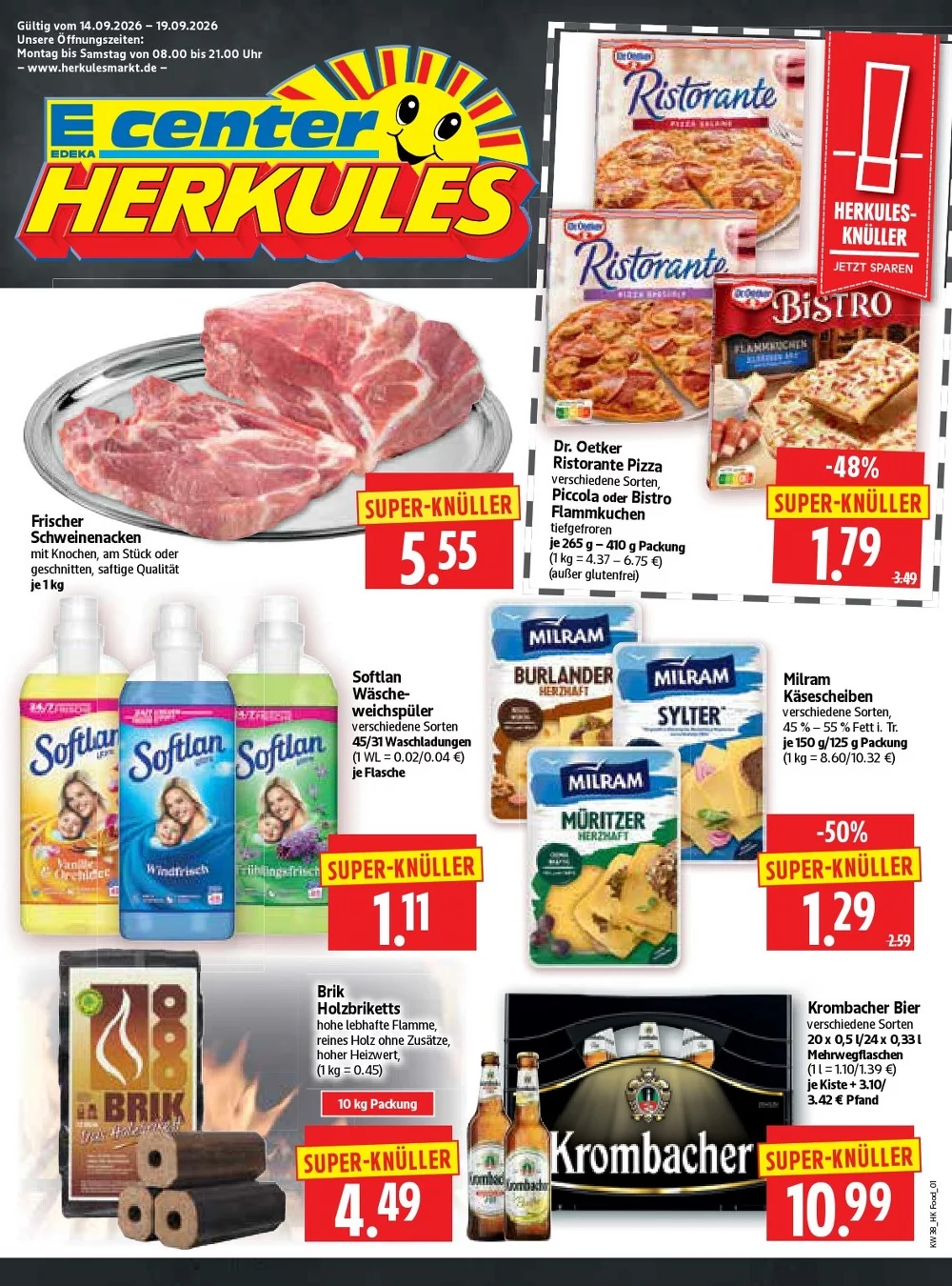 Herkules E Center Prospekt Aktuell ab 14.09.2026 | Nächste Woche Online Blättern 1 herkules e center prospekt kw-38
