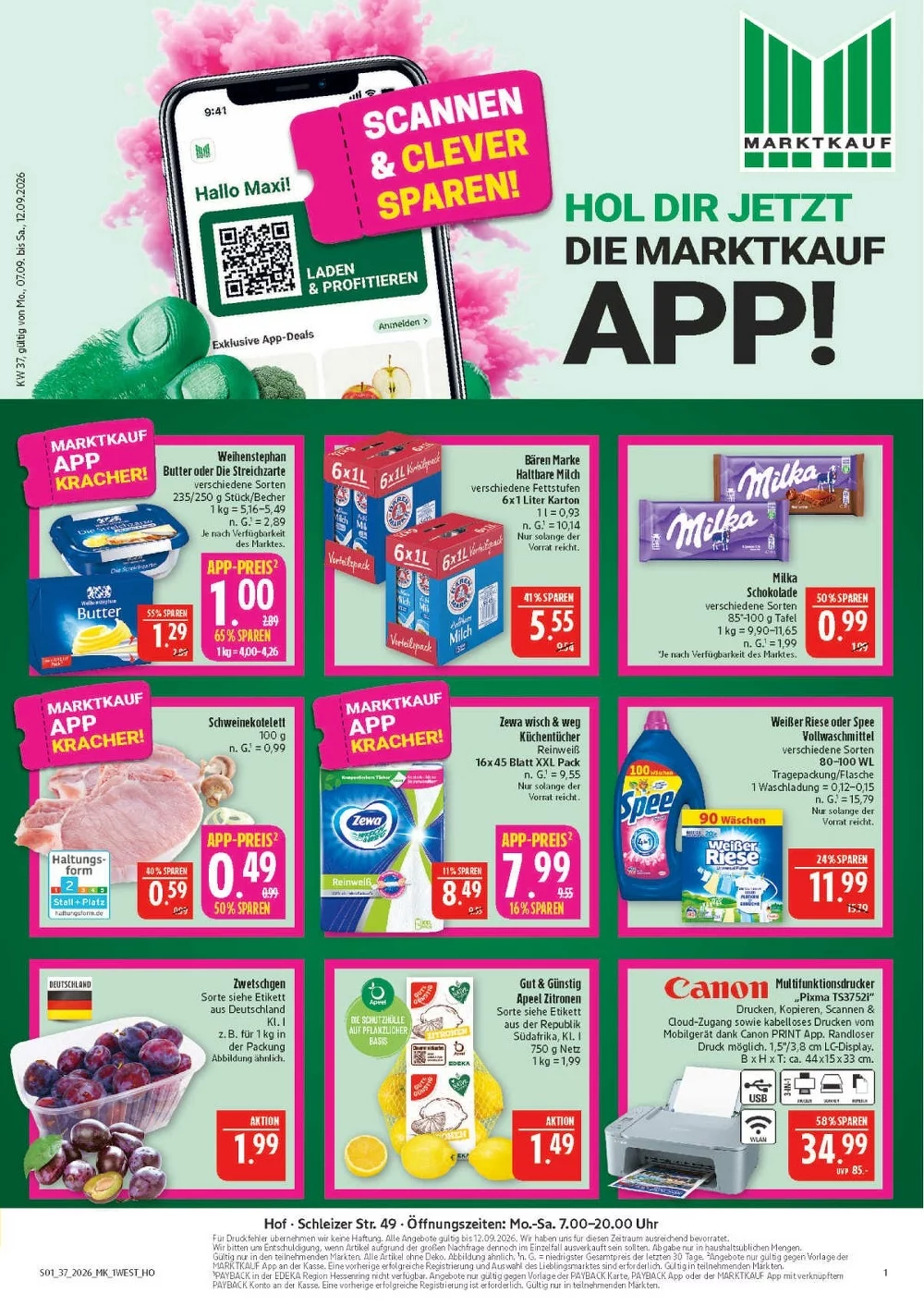 Marktkauf Prospekt Nord Aktuell ab 21.09.2026 | Nächste Woche Online Blättern 1 marktkrauf hof prospekt kw-37