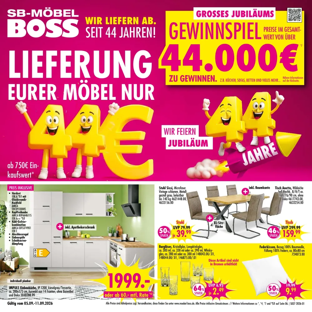 Möbel Boss Prospekt Aktuell ab 19.09.2026 | Nächste Woche Online Blättern 1 möbel boss prospekt kw-37