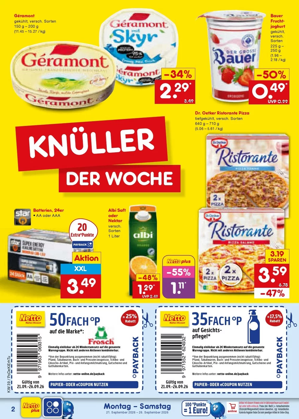 Netto Marken-Discount Prospekt 21.09.2026 | Nächste Woche Online Blättern 2 netto marken prospekt september 21 26 2 1