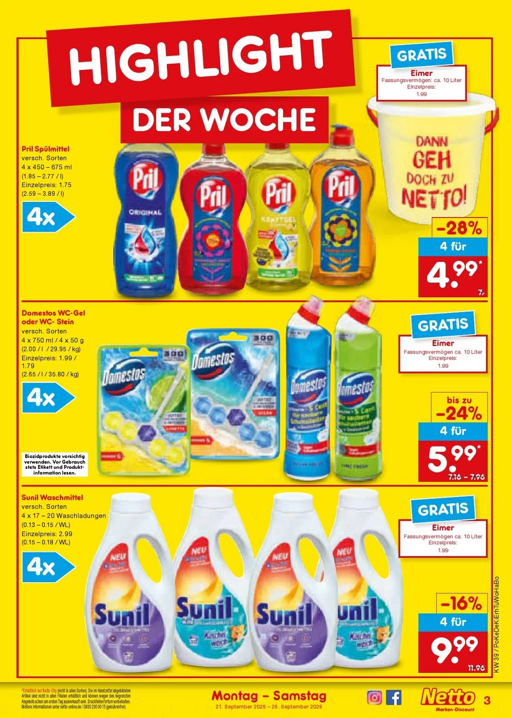 Netto Marken-Discount Prospekt 21.09.2026 | Nächste Woche Online Blättern 3 netto marken prospekt september 21 26 3 1