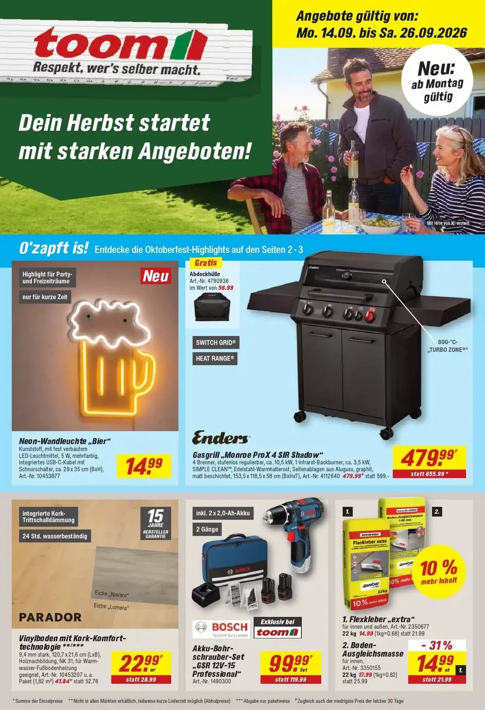 Toom Baumarkt Prospekt Aktuell ab 14.09.2026 | Nächste Woche Online Blättern 1 toom baumarkt prospekt kw-38