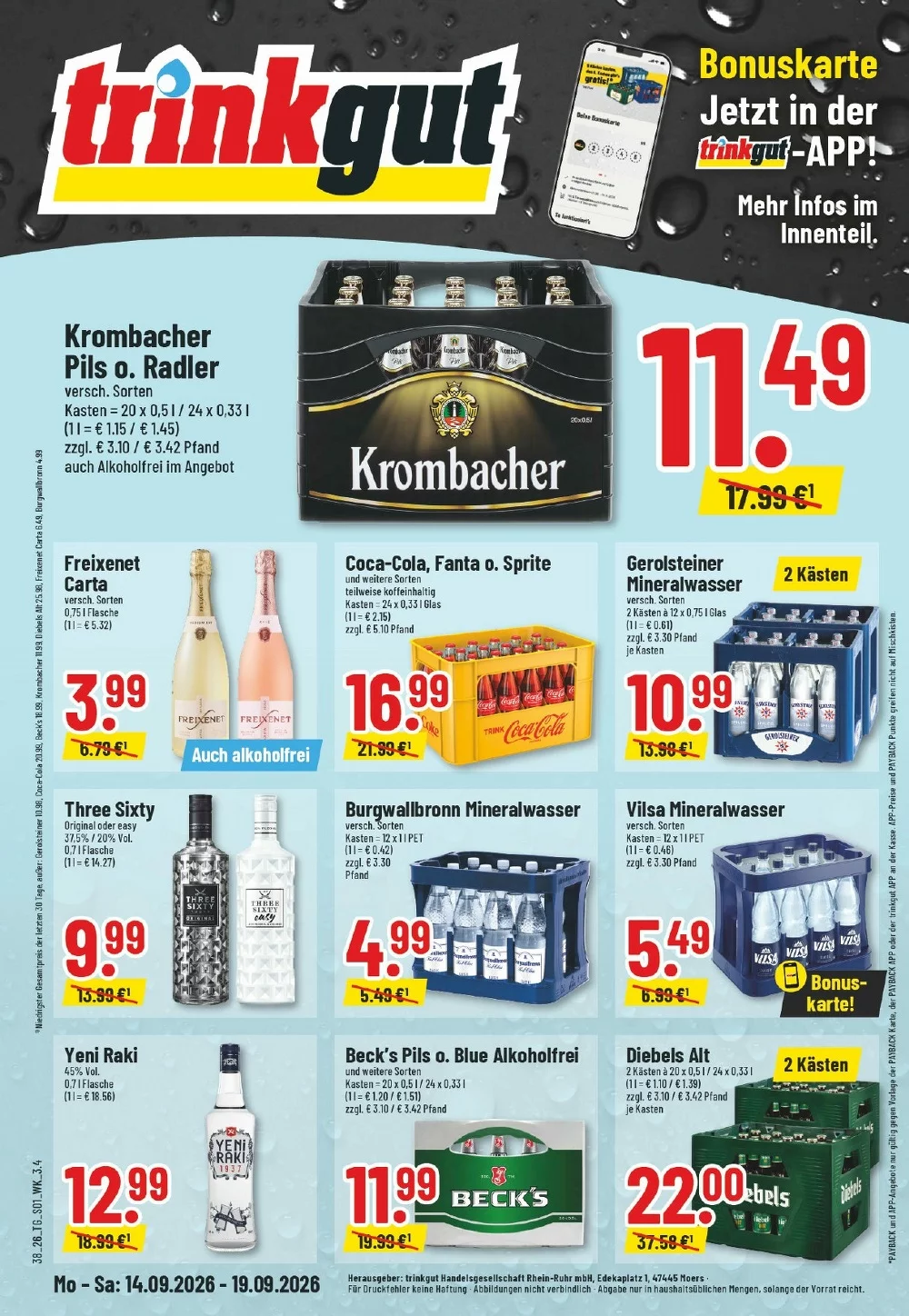 Trinkgut Prospekt Aktuell ab 14.09.2026 | Nächste Woche Online Blättern 1 trinkgut prospekt kw-38