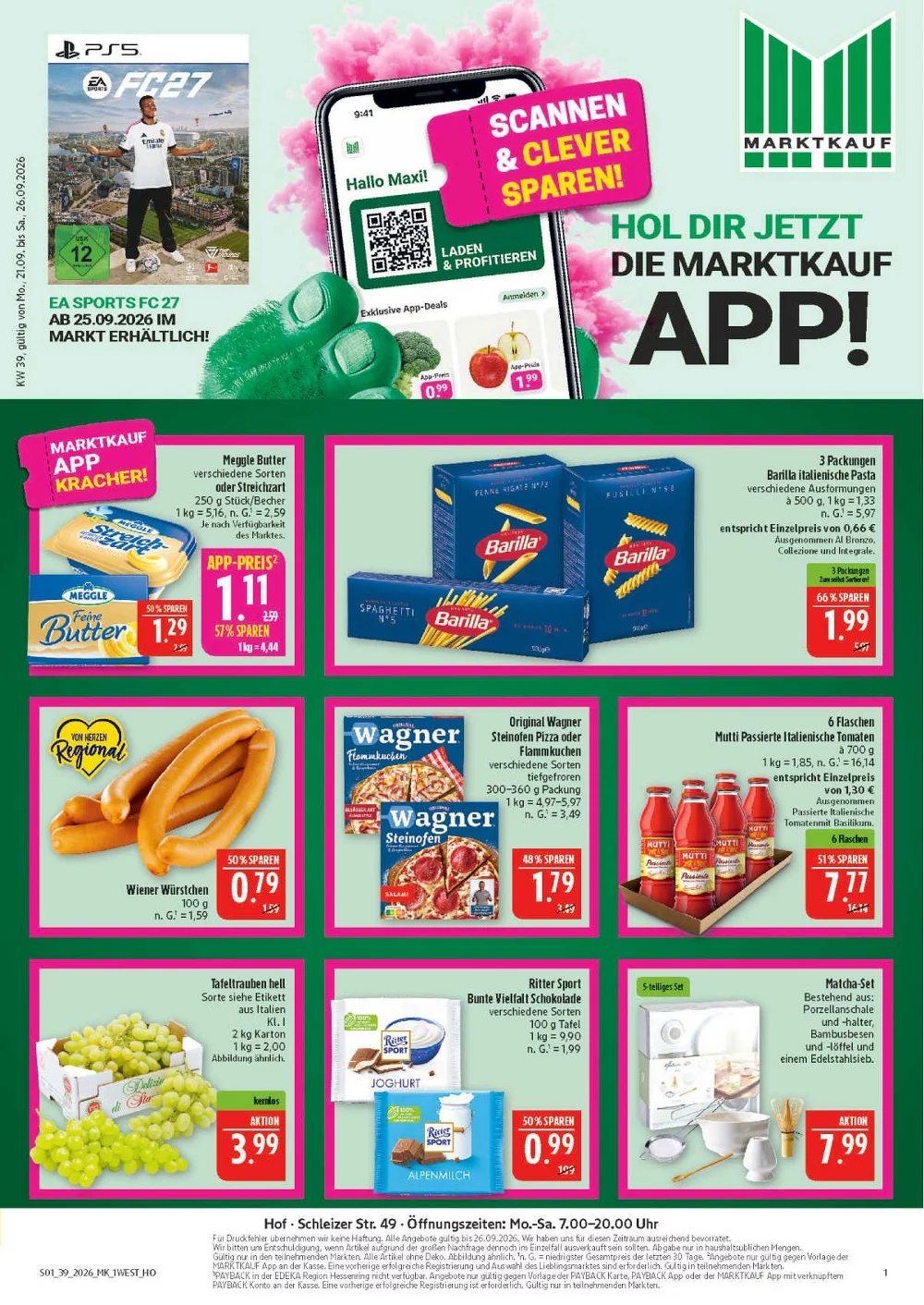 Marktkauf Prospekt Nord Aktuell ab 21.09.2026 | Nächste Woche Online Blättern 1 marktkrauf hof prospekt kw-39
