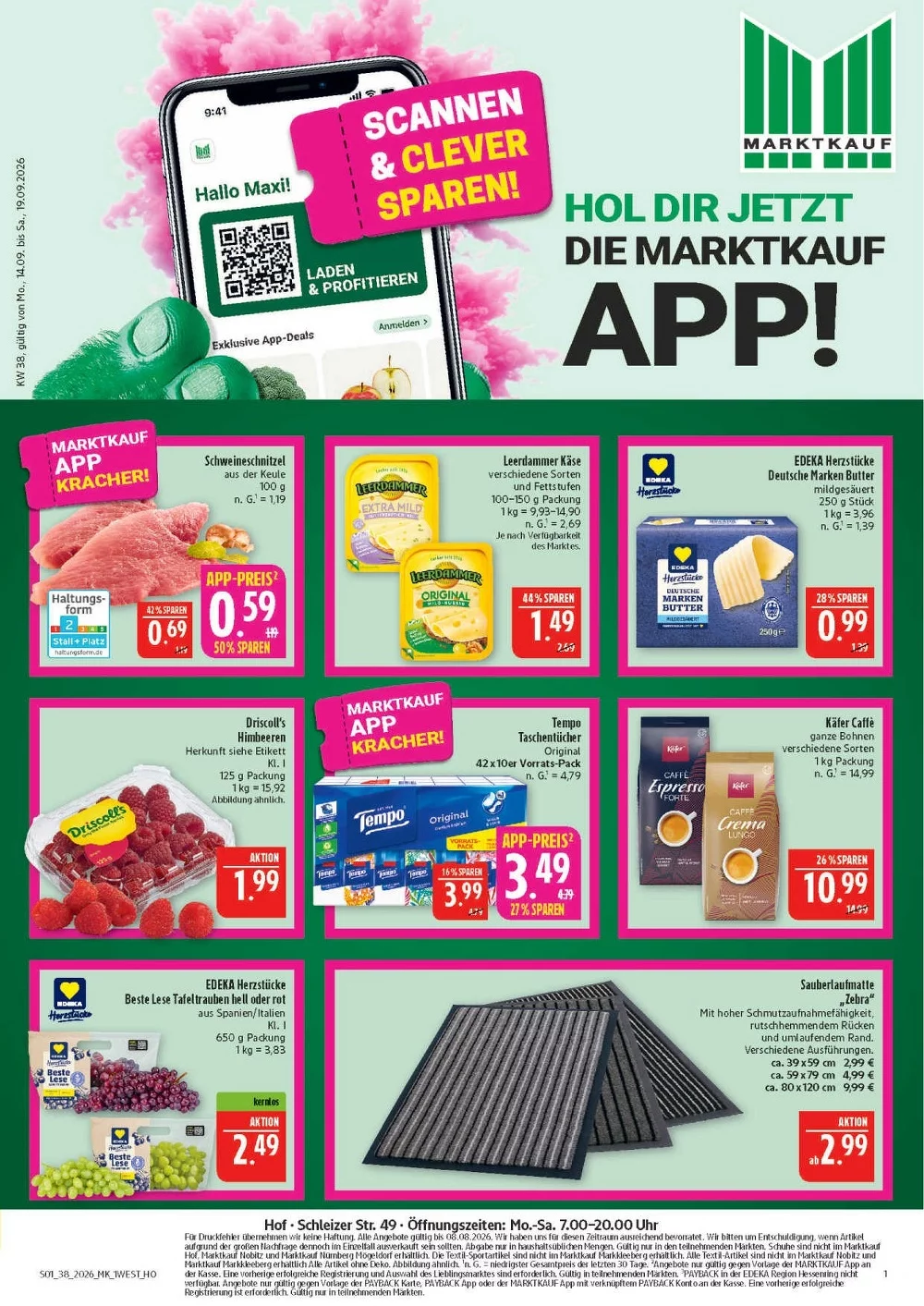 Marktkauf Prospekt Hof Aktuell ab 14.09.2026 | Nächste Woche Online Blättern 1 marktkrauf prospekt kw-38